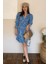 Kadın Truvakar Kol Çiçek Desenli V Yaka Eteği Fırfır Detaylı Yazlık Kısa Elbise 2