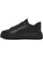 Erkek Siyah Bağcıklı Kalın Tabanlı Deri Sneaker 25SFD650214 2