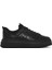Erkek Siyah Bağcıklı Kalın Tabanlı Deri Sneaker 25SFD650214 5