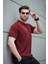 Bordo Polo Yaka Fermuarlı Erkek T-Shirt E7298 3