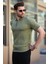 Haki Polo Yaka Fermuarlı Erkek T-Shirt E7298 1