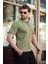 Haki Polo Yaka Fermuarlı Erkek T-Shirt E7298 4