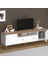 2 Kapak 2 Çekmeceli Bohem Tv Ünitesi - Beyaz / Sepet - 55X44X180 cm 2