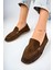 Deri Vizon Süet Kadın Deri Loafer TRC77-0601 1