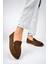 Deri Vizon Süet Kadın Deri Loafer TRC77-0601 2