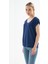 Standart Fit Yuvarlak Yaka Simli Bluz Bayan Bluz 25Y0202K1 2