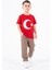Erkek Çocuk Türk Bayraklı Kırmızı Tshirt Penye 1