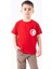 Erkek Çocuk Türk Bayrak Göğüs Arma Baskılı Kırmızı Tshirt 1