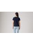 Kadın Bisiklet Yaka Çiçek Desenli Lacivert T-Shirt 17369-2949 2