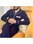 Erkek Lacivert Uzun Kollu Gold Biyeli Mikro Modal Pijama Takımı 2