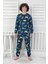 Erkek Çocuk Dinozor Desenli Pijama Takımı %100 Pamuk Penye 3-13 Yaş Uzun Kollu 1