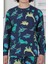 Erkek Çocuk Dinozor Desenli Pijama Takımı %100 Pamuk Penye 3-13 Yaş Uzun Kollu 3