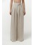Dapper Ip Detay Keten Palazzo Naturel Pantolon 5