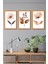 Çiçek Temalı Soyut Tablo 3 Parça Çerçeve Görünümlü 3