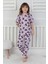 Kız Çocuk %100 Pamuk Süprem Penye Yumuşak Kumaş Terletmeyen Kısa Kollu Pijama Takımı 1