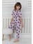 Kız Çocuk %100 Pamuk Süprem Penye Yumuşak Kumaş Terletmeyen Kısa Kollu Pijama Takımı 2