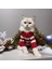 Kedi Köpek İçin Kırmızı Beyaz Çizgili Kazak 2