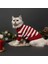 Kedi Köpek İçin Kırmızı Beyaz Çizgili Kazak 4