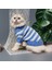 Kedi Köpek İçin Mavi Beyaz Çizgili Kazak 4