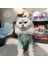 Kedi Köpek İçin Turkuaz Beyaz Çizgili Kazak 2