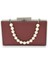Bordo Renk Çizilmeyen El Izi Yapmayan Mat Saten Inci Saplı Abiye Çanta Gece Çantası Portföy Clutch 1