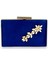 Lacivert Renk Saten Kristal Taşlı Abiye Çanta Gece Çantası Kına Gelin Mezuniyet Çantası Clutch 1