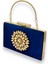 Lacivert Renk Saten Kristal Taşlı Abiye Çanta Gece Çantası Kına Gelin Mezuniyet Çantası Clutch 2