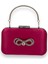 Fuşya Renk Saten Gümüş Kasalı Saplı Kulplu Gümüş Taşlı Abiye Gece Çantası Düğün Nişan Clutch 1