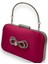 Fuşya Renk Saten Gümüş Kasalı Saplı Kulplu Gümüş Taşlı Abiye Gece Çantası Düğün Nişan Clutch 2