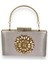 Vizon Renk Saplı Saten Kristal Taşlı Abiye Çanta Gece Çantası Kına Gelin Mezuniyet Çantası Clutch 1