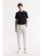 Erkek Beyaz Slim Fit Beli Lastikli Bi Stretch Chino Pantolon B003033 1