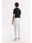 Erkek Beyaz Slim Fit Beli Lastikli Bi Stretch Chino Pantolon B003033 3