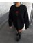 Oversize Üç Iplik Bisiklet Yaka Baskılı Sweatshirt 2