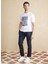 Bisiklet Yaka Baskılı Kırık Beyaz Erkek T-Shirt BBSS25MTS007 3