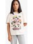 Kız Çocuk PowerPuff Girls Oversize Geniş Kalıp Bisiklet Yaka Kısa Kollu Tişört E6512A825HS 3