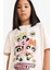 Kız Çocuk PowerPuff Girls Oversize Geniş Kalıp Bisiklet Yaka Kısa Kollu Tişört E6512A825HS 4