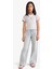 Kız Çocuk Cropped Fit Bisiklet Yaka Ribana Kısa Kollu Tişört E1830A825SM 2