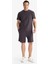 %100 Pamuk Relax Fit Twill Dokulu Cepli Şort E2590AX25SM 2