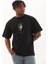 Oversize Baskılı Bisiklet Yaka Tshirt 1
