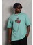 Oversize Baskılı Bisiklet Yaka Tshirt 4