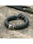Gri Basit Retro Noh Mask Bileklik Erkek Amulet Japon Hannya Halat Bileklik Ayarlanabilir El Yapımı Paracord Ipi Kampçılık Takı (Yurt Dışından) 1