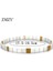 HGSL002-12 Zmzy Kare Kristal Cam Tila Boncuk Bileklik Erkek Takı Arkadaşlar Pulseras Mujer Moda Miyuki Bilezik Kadın Aksesuarları (Yurt Dışından) 1