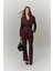 Kemerli Düğmeli Blazer Ceket Bordo 3