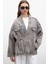 Kimono Tarz Denim Ceket Antrasit 1