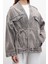 Kimono Tarz Denim Ceket Antrasit 3