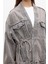 Kimono Tarz Denim Ceket Antrasit 5