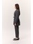 Tencel Kemerli Kruvaze Blazer Ceket Antrasit 4