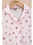 Pembe Çizgili Kalp Desenli Göz Bantlı Kız Çocuk Kısa Kol Pijama Takımı 20567 2