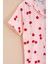 Somon Puantiyeli Kiraz Desenli Kısa Kol Kız Çocuk Pijama Takımı (Göz Bantlı) 20565 3