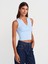 21005 Yıkama Efetkli Crop Top-Çağla 1